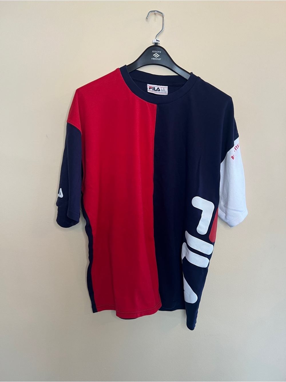 Fila Men’s Red, Navy & White Colorblock Short Sleeve Tee